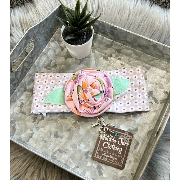 Matilda Jane Headband Think Good Thoughts Large Flower Floral Print One Size - Picture 1 of 2
